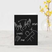 Jesus Loves You Asl Sign Language Christian カード (黄色い花)