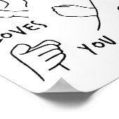 Jesus Loves You Asl Sign Language Christian ポスター (角)