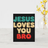 Jesus Loves You Bro Christian Faith Religious Humo カード (黄色い花)