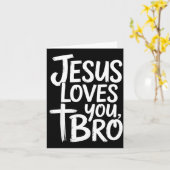 Jesus Loves You Bro Christian Religious  カード (黄色い花)
