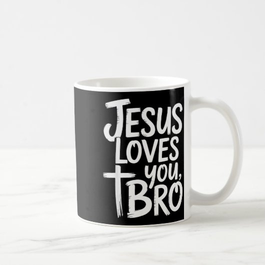 Jesus Loves You Bro Christian Religious  コーヒーマグカップ (右)