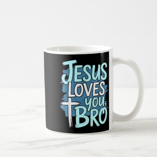 Jesus Loves You Bro Christian Religious  コーヒーマグカップ (右)