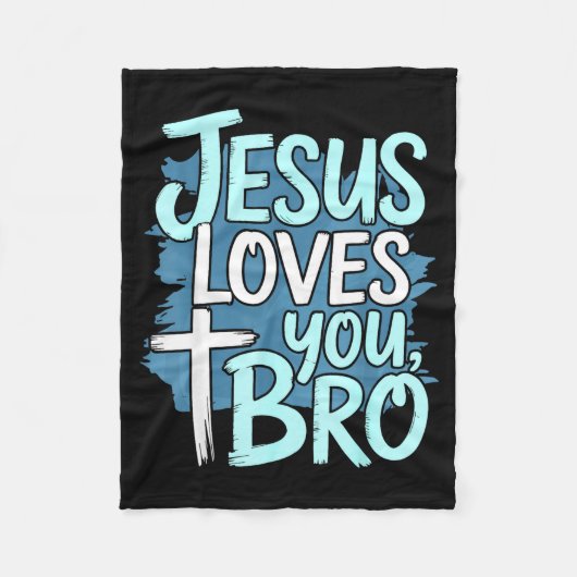 Jesus Loves You Bro Christian Religious フリースブランケット (正面)