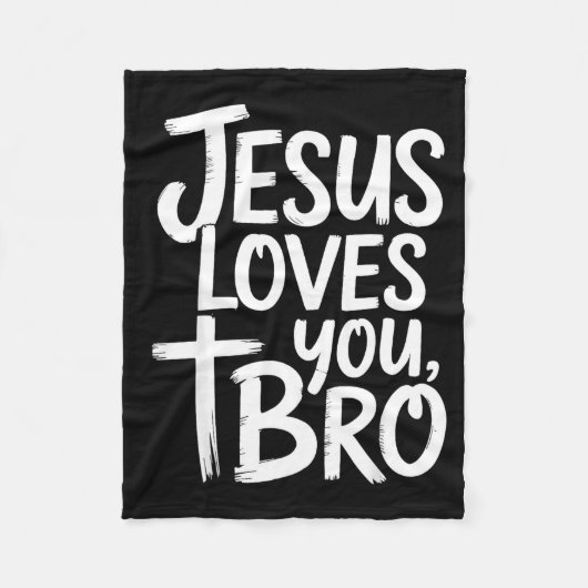 Jesus Loves You Bro Christian Religious  フリースブランケット (正面)
