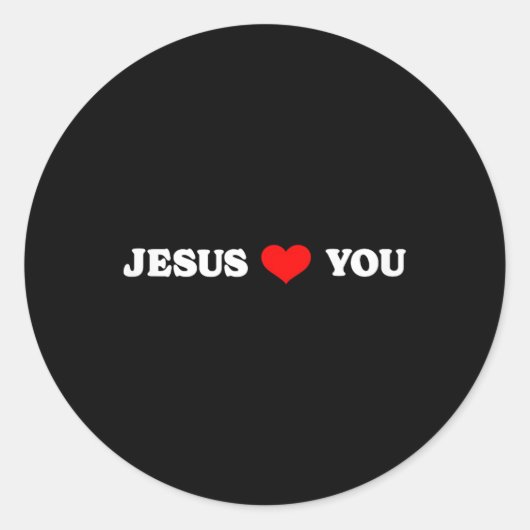 Jesus Loves You - Christian Religious ラウンドシール (正面)
