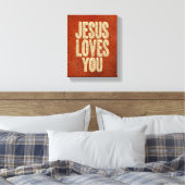 Jesus Loves You Rustic Christian Encouragement キャンバスプリント (インサイチュ (寝室))