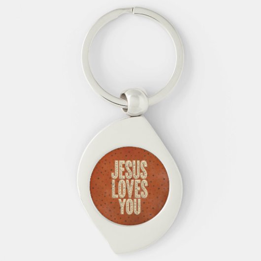Jesus Loves You Rustic Christian Encouragement キーホルダー (正面)