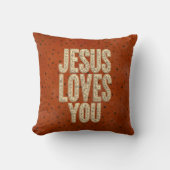 Jesus Loves You Rustic Christian Encouragement クッション (正面)