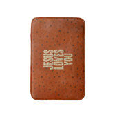 Jesus Loves You Rustic Christian Encouragement バスマット (正面縦)