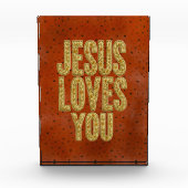 Jesus Loves You Rustic Christian Encouragement フォトブロック (正面)