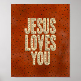 Jesus Loves You Rustic Christian Encouragement ポスター