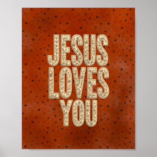 Jesus Loves You Rustic Christian Encouragement ポスター (正面)