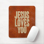 Jesus Loves You Rustic Christian Encouragement マウスパッド (マウス)