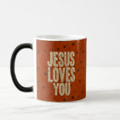 Jesus Loves You Rustic Christian Encouragement モーフィングマグカップ (左)