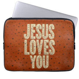 Jesus Loves You Rustic Christian Encouragement ラップトップスリーブ