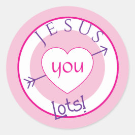 Jesus Loves You Valentine Sticker ラウンドシール