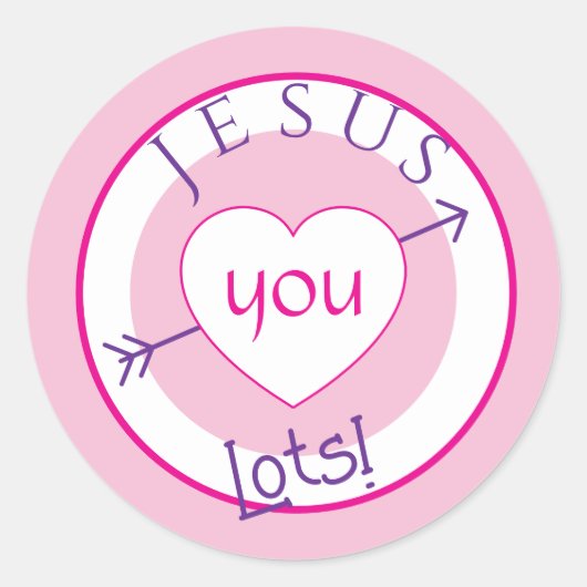 Jesus Loves You Valentine Sticker ラウンドシール (正面)