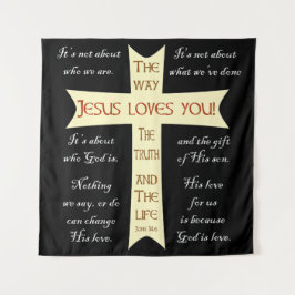 Jesus Loves You wall art タペストリー