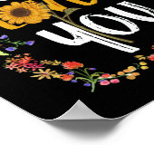 Jesus Loves You With Round Flower Frame Christian ポスター (角)