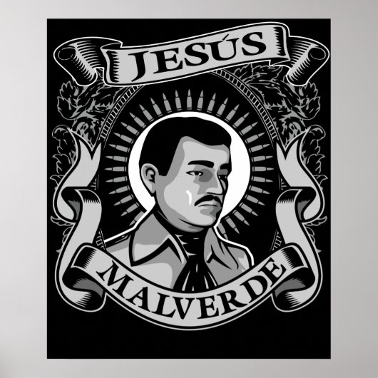 Jesus Malverde Gift Mexican Hero Jesus Malverde ポスター (正面)