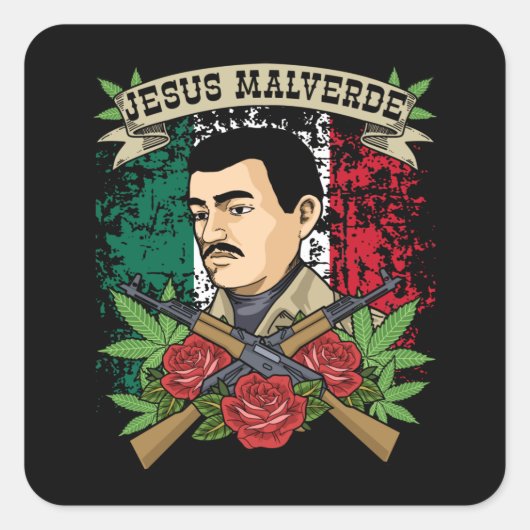 Jesus Malverde Gift Women & Men Jesus Malverde スクエアシール (正面)