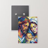 Jésus Marie et Joseph 缶バッジ (正面/裏面)
