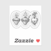 Jesus Mary and Joseph Hearts Vinyl Decal Sticker シール (シート)