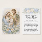 Jesus Mary Joseph Memorial Keepsake (正面&裏面)