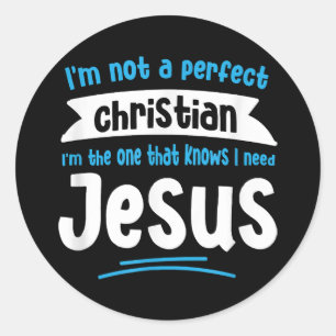 Jesus Men Women Kids Christian Bible Faith ラウンドシール