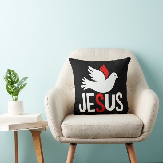 Jesus mit Taube クッション (椅子)