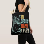 Jesus Name I Play Drums God Drumming Music Christi トートバッグ (クローズアップ)
