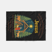 Jesus Nativity Christian Christmas Bible Pjs Toddl フリースブランケット (正面(横))