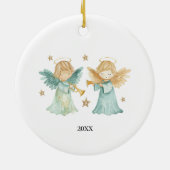 Jesus Nativity Scene Bible Verse First Christmas セラミックオーナメント (裏面)