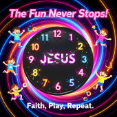 Jesus Neon Splatter Glow ラージ壁時計