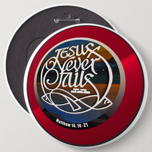 JESUS Never fall 缶バッジ (正面&裏面)