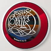 JESUS Never fall 缶バッジ (正面)