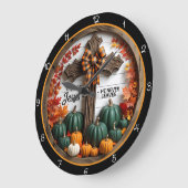 Jesus Never Leaves Fall Christian Decor ラージ壁時計 (傾斜)