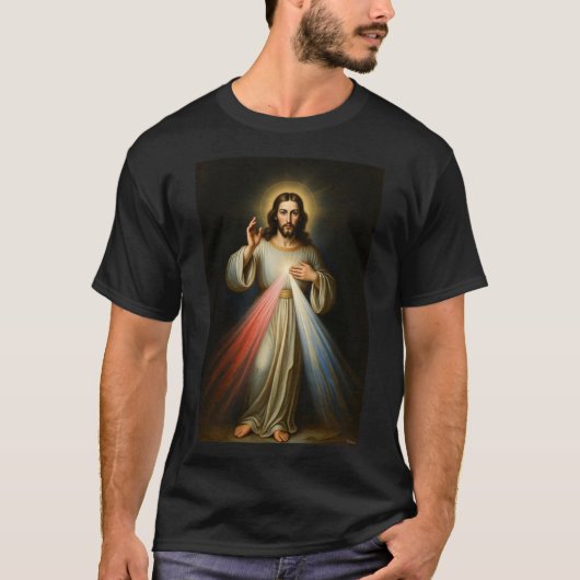 Jesus of the Divine Mercy Men's Tee Shirt Tシャツ (正面)