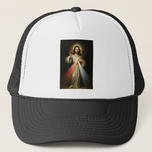 Jesus of the Divine Mercy Trucker Hat キャップ (正面)