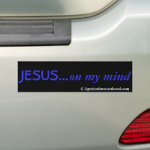 JESUS on my mind Agrainofmustardseed.com バンパーステッカー (車上)