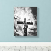 Jesus on the Cross – Faith and Redemption Canvas   キャンバスプリント (インサイチュ (ウッドフロア))