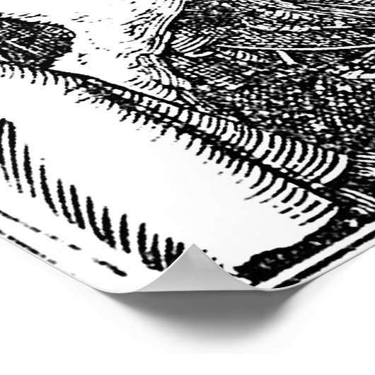 Jesus on the Donkey Palm Sunday Etching ポスター (角)