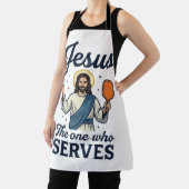 Jesus Pickleball サーブする者Tシャツ エプロン (インサイチュ)