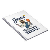 Jesus Pickleball サーブする者Tシャツ ノートブック (右側)