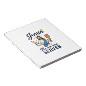 Jesus Pickleball サーブを打つ人 Tシャツ ノートパッド (アングル)