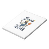 Jesus Pickleball サーブを打つ人 Tシャツ ノートパッド (回転)