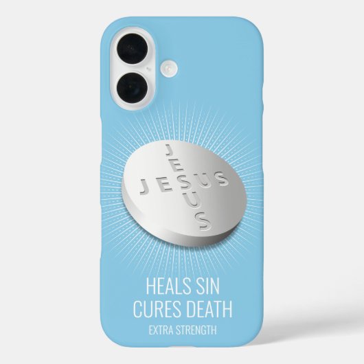 Jesus Pill – カスタマイズ可能な信仰祈Hope God Blue Case-Mate iPhoneケース (裏面)