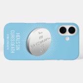 Jesus Pill – カスタマイズ可能な信仰祈Hope God Blue Case-Mate iPhoneケース (裏面 (横))