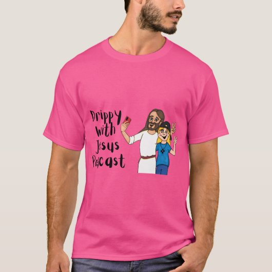 Jesus Podcastで濡れ Tシャツ (正面)