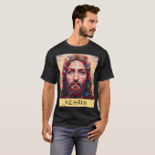 Jesus Portrait Floral Mosaic Tシャツ (正面フル)
